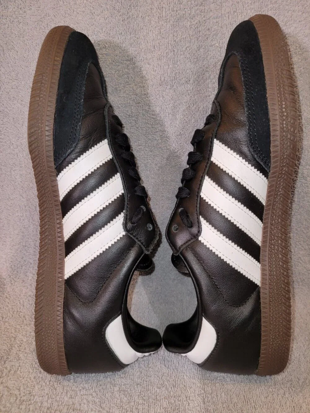 Adidas Samba OG Mens Size 7.5 Black White Brown Gum Sole Sneakers B75807 (#2493)